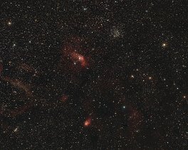 Objekt- und Aufnahmedaten       M52_Widefield    Copyright © Horst Ziegler       Teleskop: Esprit 80/480 - Kamera: Canon EOS80Da - IDAS LPS - Montierung: EQ8 - OAG G1-1200