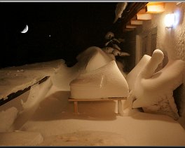 Nach dem Schneesturm in Maurach, Tirol