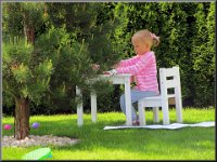 Mondsee, Mai 2015 Malen im Garten unter den Bäumen
